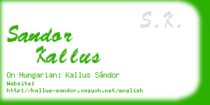sandor kallus business card